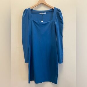 Susana Monaco Long Sleeve Mini Bodycon Dress Square Neckline Size Large NWT